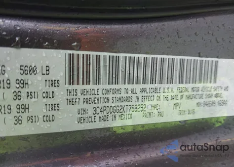 2019 Dodge Journey Crossroad Awd from USA, damaged, VIN 3C4PDDGG2KT759252